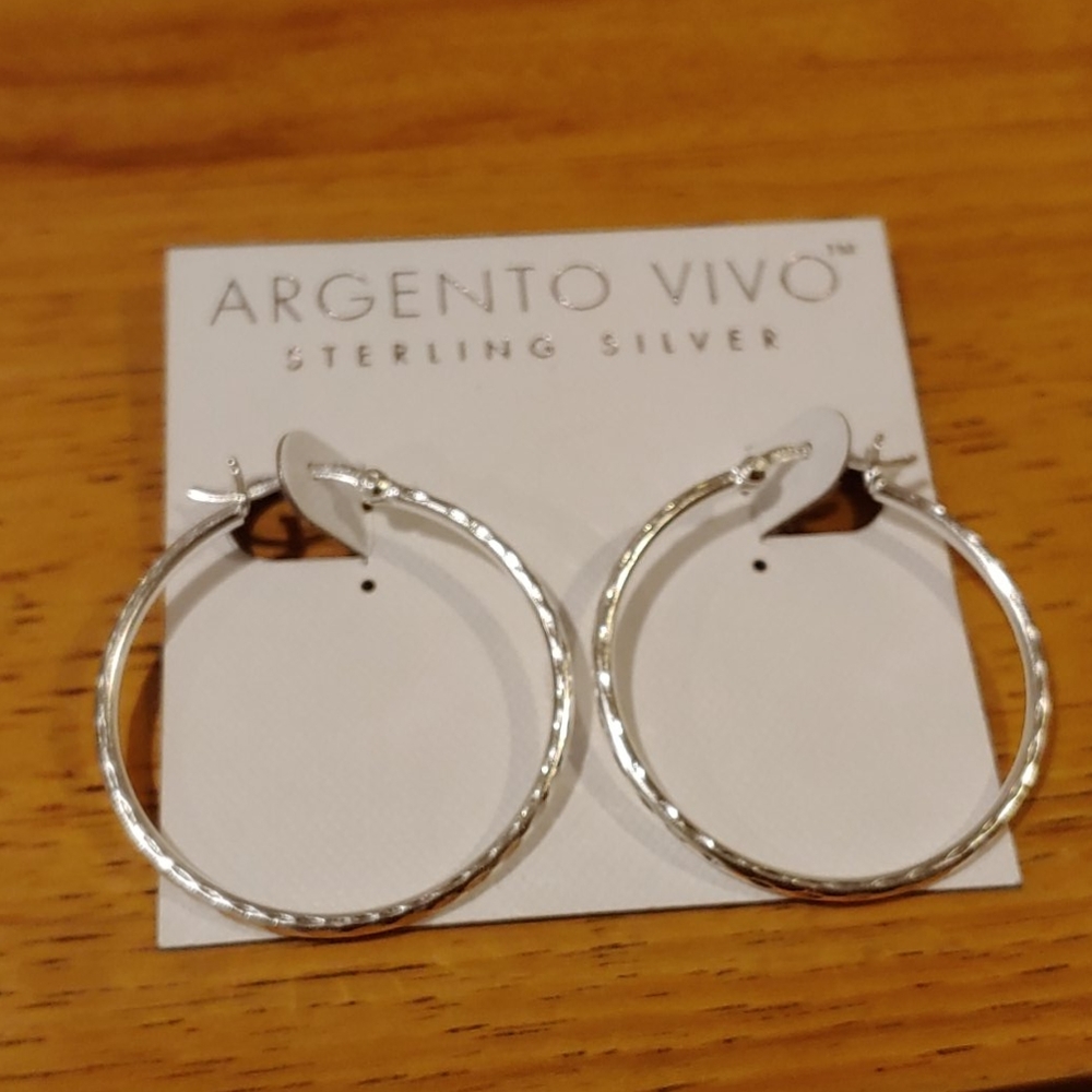 Argento Vivo Sterling Silver Hoops